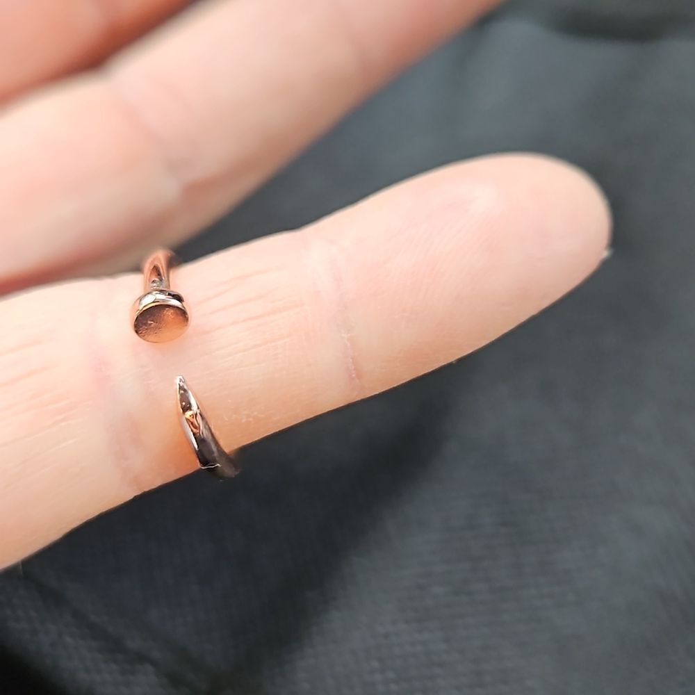Rose Gold Nail Ring Size 6
